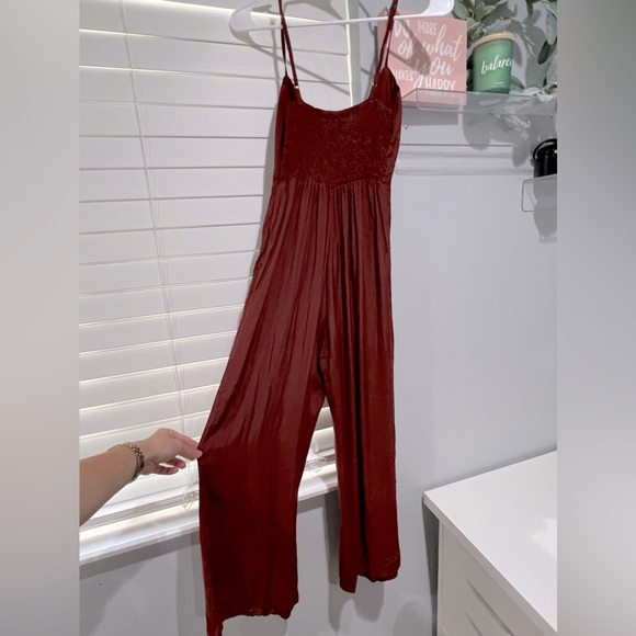Faithfull the Brand Presley Maroon Spaghetti strap Jumpsuit - Picture 6 of 8